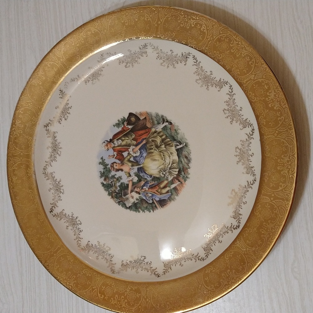 Vintage Warranted 22K Crest O Gold Colonial Souvenir Norman Oklahoma Plate